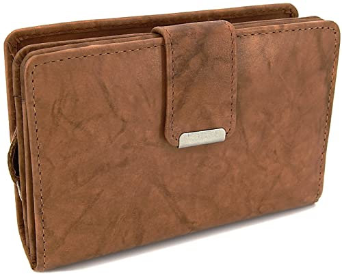 ekavale Damen Geldbörse aus weichem Leder mit RFID-Schutz - Damen-Portemonnaie (Tan)