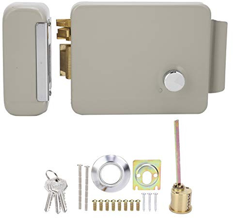 Serrure de portail, Serrure électrique antivol, Installation inversée à gauche super sensible pour portes en fer Portes en bois