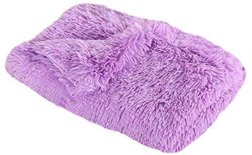 GUOCU Hundedecken Flauschig Plüsch Katzendecke Super Softe Weiche Warme Einfarbig Doppeilseitige Haustierdecke Weiche Fleecedecke Waschbare, Bett Decken für Hunde Und Katze,Violett,78×54cm