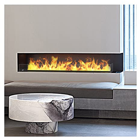 Estufa de Chimenea Independientes Gran chimenea eléctrica interior y exterior, automática Lcd Chimeneas de pantalla, empotradas y montadas en la pared, con parabrisas transparente, bajo ruido, llama r