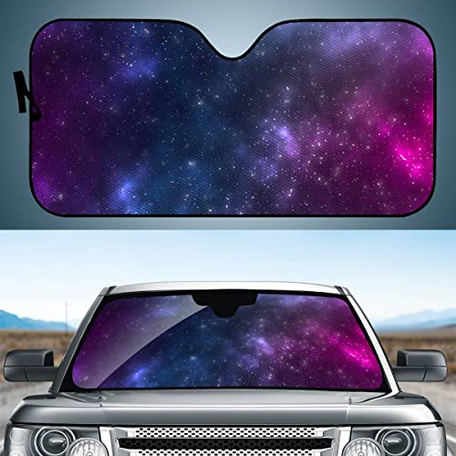 Hixingo Auto Frontscheibe, Sonnenschutz für Windschutzscheibe, Frontscheibenabdeckung mit 3D Universum Motiv, Faltbares Design Auto Sonnenschutz, UV-Schutz, für meisten Autos (Blau Rot)