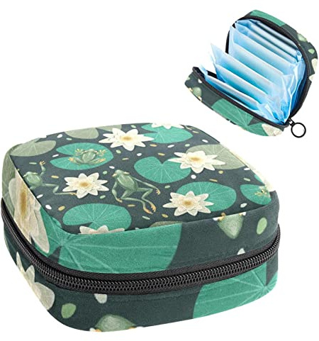 Borsa portaoggetti per assorbenti igienici, custodia mestruale, organizer per sacchetti per tamponi femminili, motivo: Lotus Flog