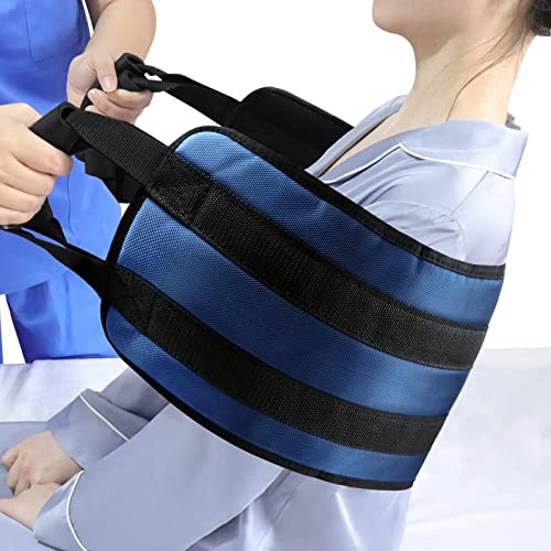 LOSCHEN 110cm Patient Transfer Belt, Padded Bed Transfer Care Belt for Disabled, Elderly, Seniors, Injured - Safe Turning Aid Movement Off Car, Wheelchair, Bed (Blue)