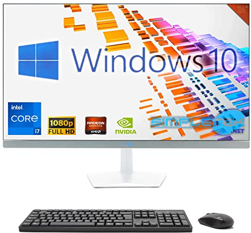 SIMPLETEK - PC All in One 24 FHD 60Hz Core i7 Windows 10 | 8GB RAM SSD 120GB | Casa, Lavoro