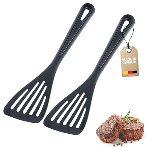 Westmark 2 Pfannenwender, Länge: 30 cm, hochhitzebeständig bis 270 °C, PPA, Gentle Plus, Schwarz, 283522E5