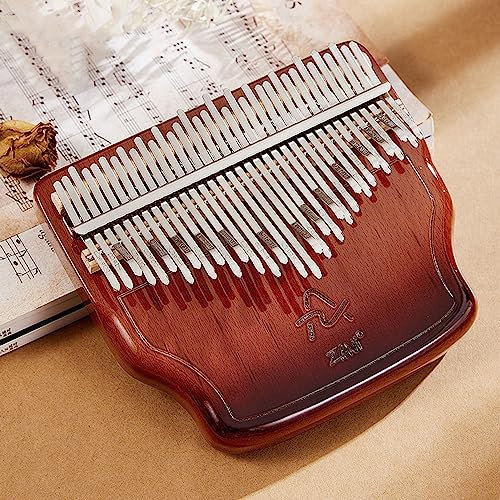 NEDLON Kalimba 34 Tasten Daumenklavier Fachmann Musikinstrument Finger Klavier Marimba Mit Aufbewahrungskoffer, Noten Usw (Color : Brown-2)