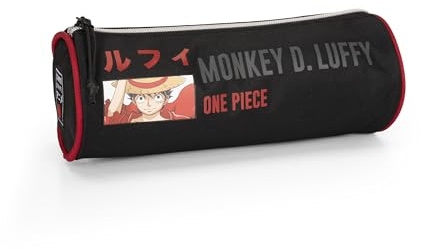 Franco Cosimo Panini Comix Federmäppchen für die Schule One Piece, Schwarz Monkey, 22x8hx8 cm, Schule