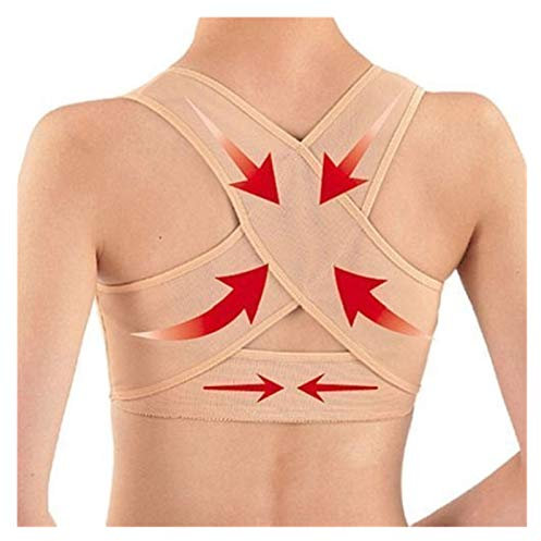 Frauen Rückenbandage Stützgürtel Pedic Rückenhaltung Korrektor Brace Haltung Schulter Korrektor Rücken Geradehalter Gesundheitsfürsorge (Farbe: Beige, Größe: Groß) (Beige M) (Beige XL) charitable