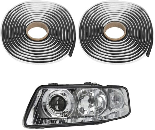 Butylrundsnöre tejp 8 mm x 8 m butyltejp svart butylgummi tejp vattentät självhäftande butyl tätningstejp butylsnöre för bil-lastbils-strålkastare fönster dörr vindruta