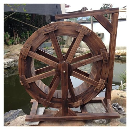 Rueda De Agua De Madera For Jardín, Fuente De Cascada con Soporte, Fuente De Rueda De Agua De Madera For Terraza, Estanque, Piscina, Decoración De Balcón Interior Y Exterior (Size : 90cm(35.4inch))