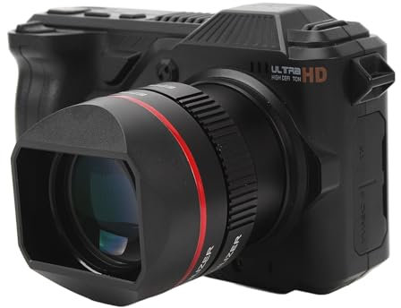 Tosuny Digital Camera, 5K 50MP Vlogging Camera, WiFi Night Vision DSLR Camera with 4 Inch HD Screen, 50X Digital Zoom, Auto Focus, Anti Shake, 64GB Card, for Travel, Outdoor Photography