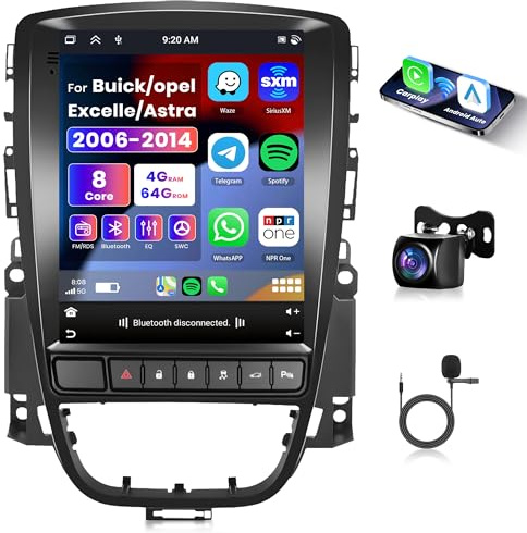 8 Core 4G+64G Wireless Carplay Android 13 Autoradio für Opel Astra J Buick Excelle XT GT 2006-2016 9,7 Zoll Autoradio mit Android Auto GPS Navi WiFi Mirror Link Bluetooth FM/RDS/EQ/SWC Rückfahrkamera