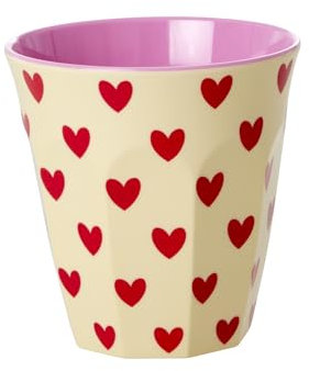 Rice Gobelet en mélamine 100 % mélamine Darling Hearts, motif cœur, taille M