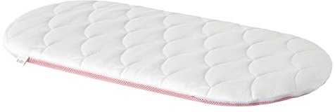 HOBBYGARDEN Matratze Kinderwagen, Stubenwagen, Wiege - Bezug 100% Baumwolle abnehmbar & waschbar – Babymatratze – allergikergeeignet - Matratze für Wiege - 68x32x3 cm - oval, Rosa