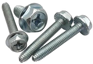 NINHFTDROU Flansch-Schrauben M4 M5 Kreuzschlitzschrauben mit Außensechskant, selbstsichernde Flanschschrauben, verzinkt, Güteklasse 8.8, Kreuzschrauben, 20 Stück(M5x12mm)