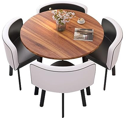 Modernes Bürotisch und Stuhl-Set mit 4 Lederstühlen, Empfangstisch und Besprechungstisch Combo für Verkaufsgeschäfte und Verhandlungen
