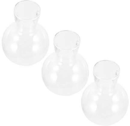 Mipcase 3stücke Glasvase Für Pflanzen Terrarienbehälter Aus Klarglas Pflanzgefäß Für Hydrokulturanzucht Blumenvasen Aus Hochwertigem Borosilikatglas Vase Mit Holzständer Für Tischdekoratio
