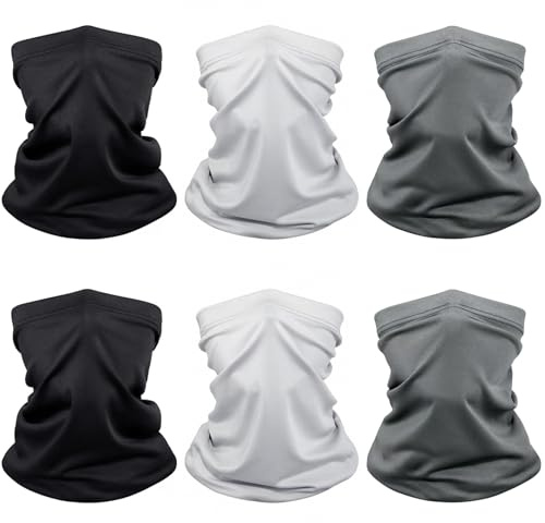 Awumbuk halsduk herr & dam 6 stycken tubhalsduk motorcykel unisex multifunktionell duk vindtät solskydd loop halsduk bandana elastisk andas halsvärmare för utomhus arbete cykling löpning