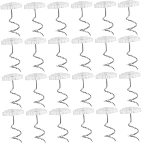 CIYODO 50 Piezas Tachuelas Espirales Transparentes para Tapicería Fijación Antideslizante para Sofá y Ropa de Cama Reutilizables y Fáciles de Instalar