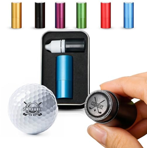 UIDMEN Personalisierter Golfball-Stempel mit Metallbox - Wiederverwendbare Ballmarkierung, Golfzubehör Geschenk für Golfer, Väter & Ehemänner (Vatertag/Geburtstag/Hochzeit)