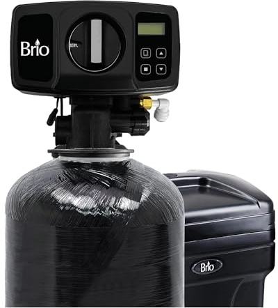 Brio WSFS9527 Whole House Water Softener System, 3-4 Bathrooms, 48,000 Grains, 8-10 GPM, 10 x 54 Resin Tank, High-Efficiency Valve Head, Fully Compatible w/Existing Water Filtration System