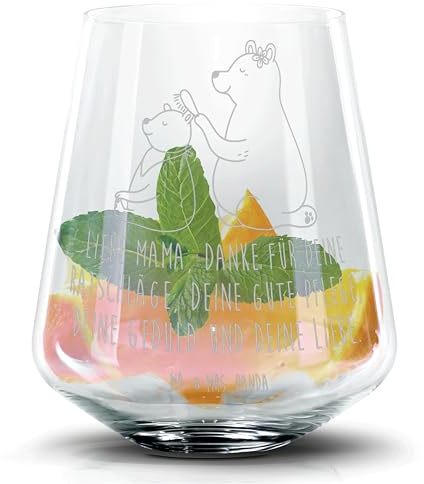 Mr. & Mrs. Panda Cocktailglas Bär Kind - Geschenk, Mama, Martiniglas, Muttertag, Trinkglas, Collins Glas, Mutter, Familie, Tumbler, Martini