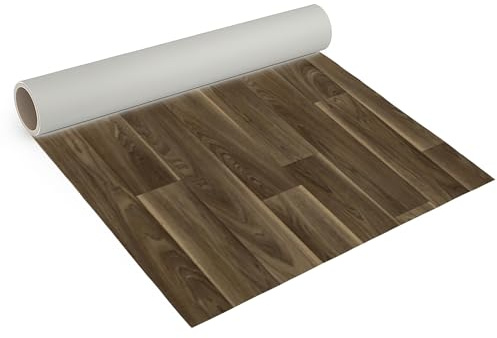 Internethandel Pfordt CV Bodenbelag Holz Haselnuss, 250x200 cm, pflegeleichter PVC Vinylboden in Holzoptik, Meterware für Küche und Wohnzimmer