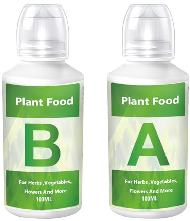 Fertilizzante vegetale idroponico - Nutrienti liquidi organici Formula A B, Spinta di crescita bilanciata | Piante da esterno per interni Ortaggi da giardino Erbe Fiori Soluzione di giardin