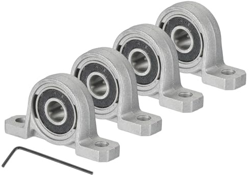 QUARKZMAN Cuscinetto a blocco cuscino 5/16 (8mm) Foro Verticale in Lega di Zinco Acciaio Montato Flangia Cuscino Auto-Allineante Inserto Cuscinetti per Macchinari Potenza Confezione da 4