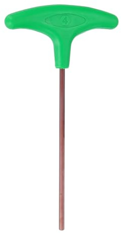 sourcing map Clé hexagonale avec poignée en T - 4 mm - En acier S2 - Clé hexagonale intérieure - Outil de réparation pour l'entretien automobile et domestique - Vert