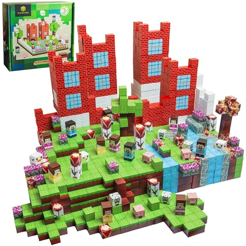 Kidocube 400 Cubes Magnétiques Bloc Jeu Construction Enfant Magnetic Blocks | Montessori 3-12 ans, jouet éducatif STEM, brique aimantée, imagination créativité, sécurisé Normes CE-EN71, cadeau parfait