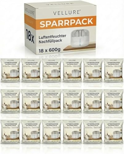 Vellure® 18x påfyllning för avfuktare 600 g (set med 5 granulatbesparingar) | Påfyllning för avfuktare (mögel- och luktskydd)