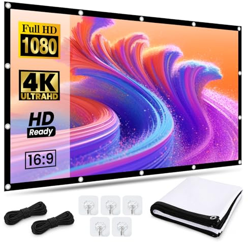 CEYOME Projector Screen, 84 Inch Outdoor Foldable Screen