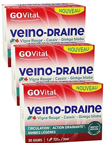 Alvityl - VEINO-DRAINE - Circulation, action drainante, jambes légères - 3 Mois de TRAITEMENT - Lot de 3 Boites de 30 GÉLULES : circulation, action drainante, jambes légères