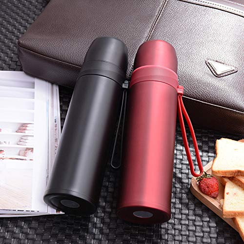 Borraccia Termica Isolamento sottovuoto thermos isotermico in acciaio inox sottovuoto bottiglia d'acqua per caffè da viaggio contenitore 500ml nero