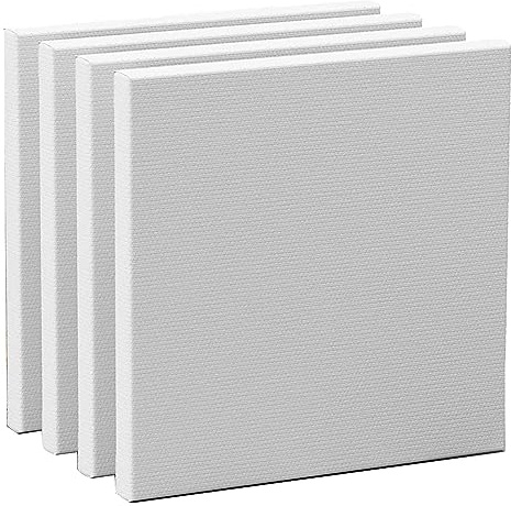 Elvielsl 4 Pack Artist Blank Canvas, 30X30cm (12” x 12”) Painting Canvas Frame Stretcher Painting Board for Acrylic Oil Water Painting Ideal for Professional Artist, Hobby Painter & Beginner