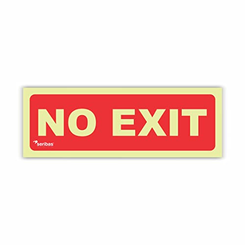 Seribas Señal No Exit Contraincendios Homologada, Fotoluminiscente Clase B - Cartel PVC 0.7 mm- Tamaño A4 21x30 cm - Tinta y Material Resistente para Interior o Exterior - Cartel Contraincendios
