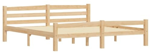 vidaXL Kiefernholz Massiv Bettgestell Holzbett Futonbett Bett Doppelbett Massivholzbett Bettrahmen Lattenrost Schlafzimmerbett 180x200cm