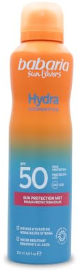 Babaria - Bruma Corporal Protector Solar SFP 50 | Hidratación y Protección Con Exoxomas | Fácil de Aplicar | Resistente al agua | Rápida Absorción | Invisible | Protección Alta UVB, UVA | 200 ml