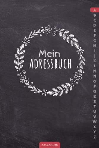 Mein Adressbuch: Handliches Kontaktbuch mit Telefonregister und Geburtstagskalender | Schwarzes Telefonbuch klein DIN A5 | Register A-Z alphabetisch | ... E-Mail, Adresse, Geburtstag | Hardcover