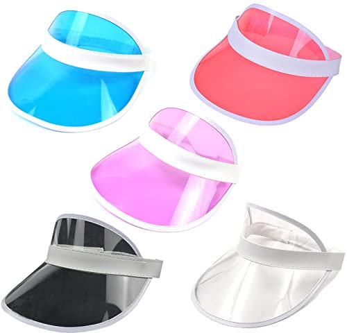 Fayemint 5 Stück Sonnenvisier, Sonnen-Hut, Sonnen-Hut Unisex, Atmungsaktiv Beach Sonnenhut Sommerhut für Golf Baseball Tennis Herren Damen