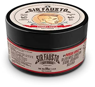 Sir Fausto - Pomada Opaca para Pelo Hombre - Cera con Efecto Mate - 100 ml - con Fijación Media/Alta - con Quinoa Hidrolizada, Restaura y Acondiciona el Cabello