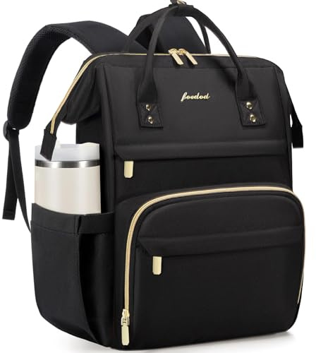 FOCDOD Women Laptop Backpack Work Bag - Fits 15.6 inch with Laptop Compartment Waterproof Professional Fashion Travel Purse for College Nurse Business Computer Backpack