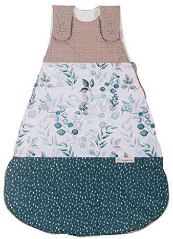 ULLENBOOM Sommerschlafsack Baby Eukalyptus (Made in EU) - Aus OEKO-TEX Materialien - 0,5 TOG, Schlafsack für Babys und Neugeborene, Größe: 68/74