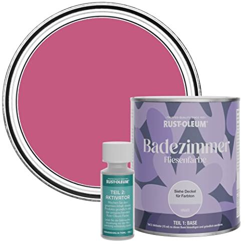 Rust-Oleum wasserfeste rosa Fliesenfarbe für Badezimmer in Matt Finish - Himbeere 750ML