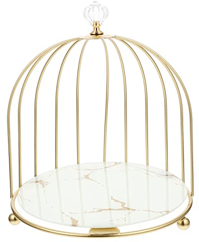Luxshiny Présentoir à Gâteaux Lanterne Chandelier Cage à Oiseaux Présentoir à Dessert Doré Support De Gateau à Cage à Oiseaux Plateau De Parfum D'or Stand Accessoires étal Manquer Mariage
