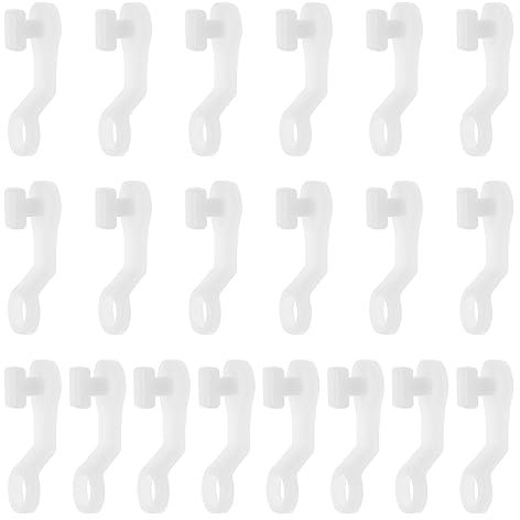 ECSiNG 100 ganchos deslizadores de riel de cortina de plástico, anillos de polea lateral, accesorios para cortinas, barras romanas, la mayoría de los tipos de cortina, 2,7 x 0,8 cm, color blanco