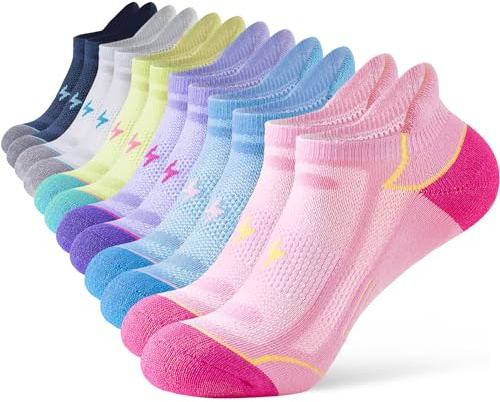 Niorasen Calzini da ginnastica da donna 39-42 35-38, calzini da donna, traspiranti, anti-bolle in cotone, 6 paia, calzini sportivi in cotone, corti, imbottiti, Multi Athletic Running, 6 Multicolore,