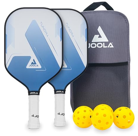 JOOLA Pickleball Set Blue Lightning Inklusive 2 Schläger, 4 Bällen und Tasche, ideal für Freizeitspieler, Tundra, 7-teilig
