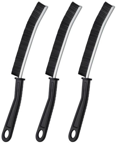 Crevice Cleaning Brush, Bathroom Tile Groove Gap Cleaning Brush,Premium Crevice Cleaning Tool Aluminum Support with 15° Angle Magic Brush, Thin Brush for Home Kitchen